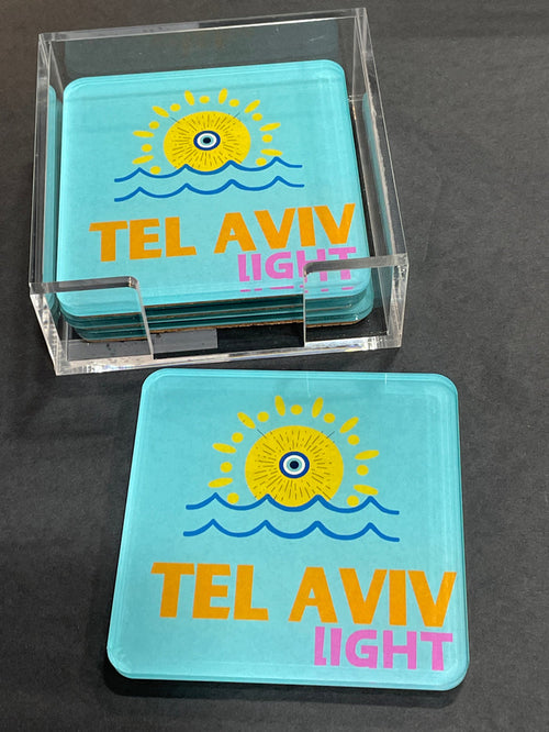 ACRYLIC COASTER TEL AVIV WITH HOLDER