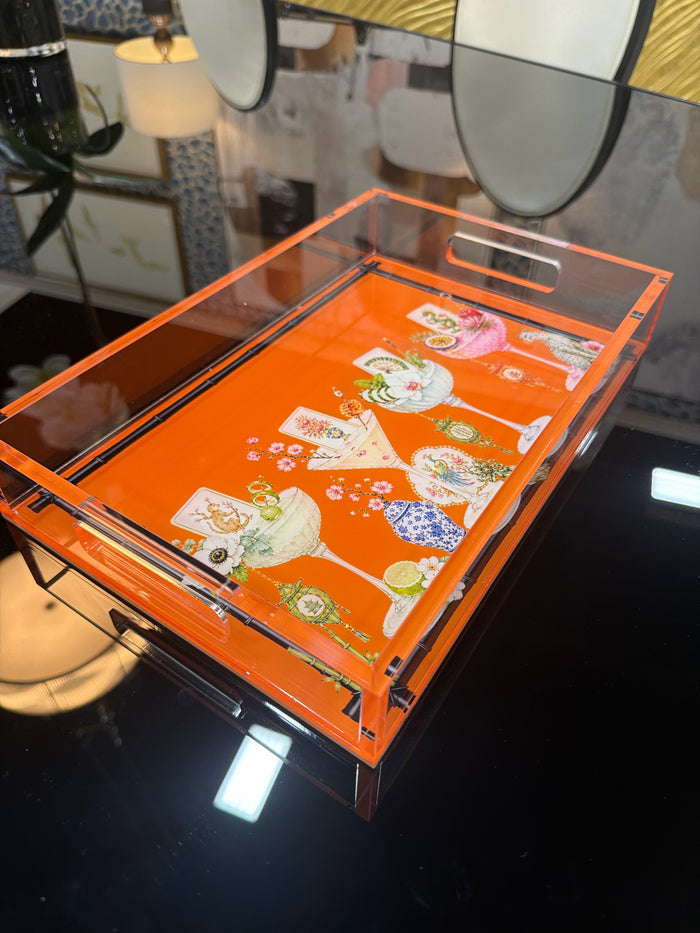 ACRYLIC VANITY TRAY MAHJONG TILES AND TINIS
