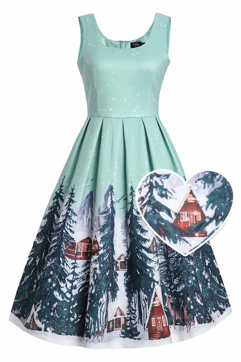 Amanda Alpine Forest Flared Dress