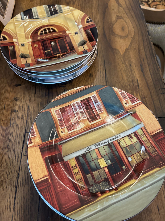 BISTRO MOTIF PLATES S/4