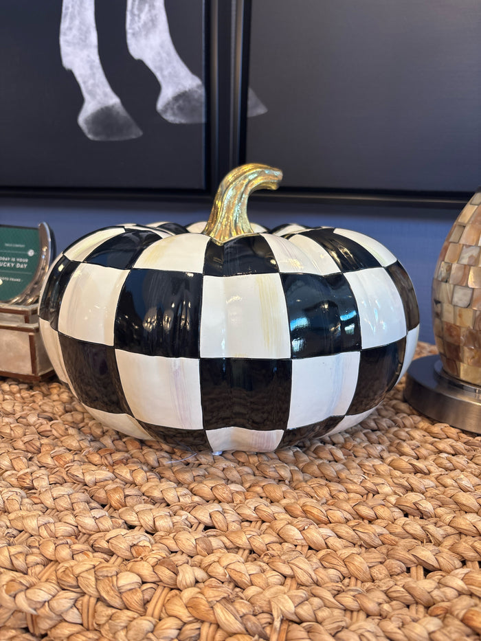BLACK AND WHITE CHECK PUMPKIN