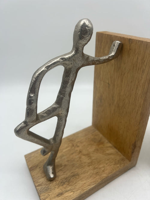 BOOKEND SILVER FIGURE DETAIL