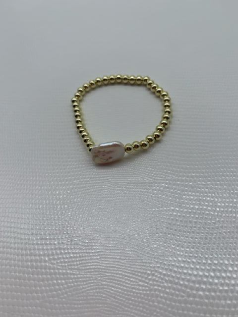 BRACELET 14KT GOLD BALL 14KT WITH NATURAL BIWA STYLE PWP