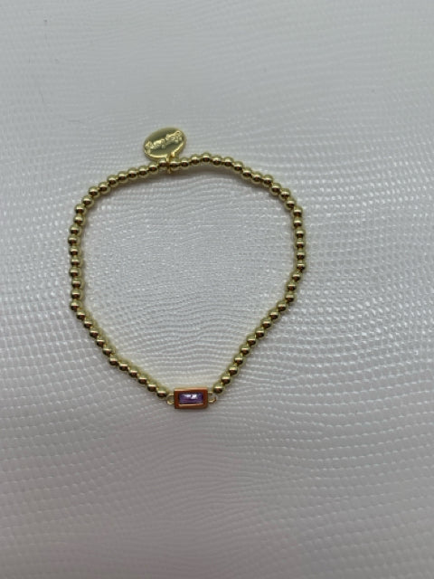 BRACELET 14KT GOLD FEBRUARY BIRTHSTONE