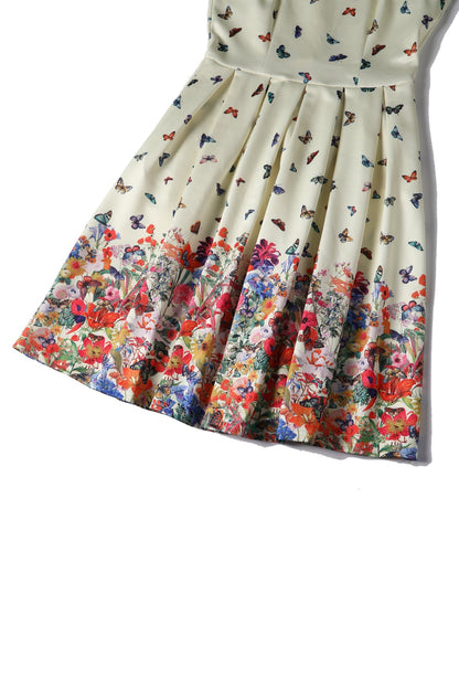 Amanda Butterfly Garden Flared Dress