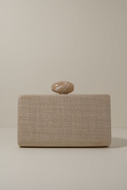 Clutch Hueso Rafia Camel · Lady B ·