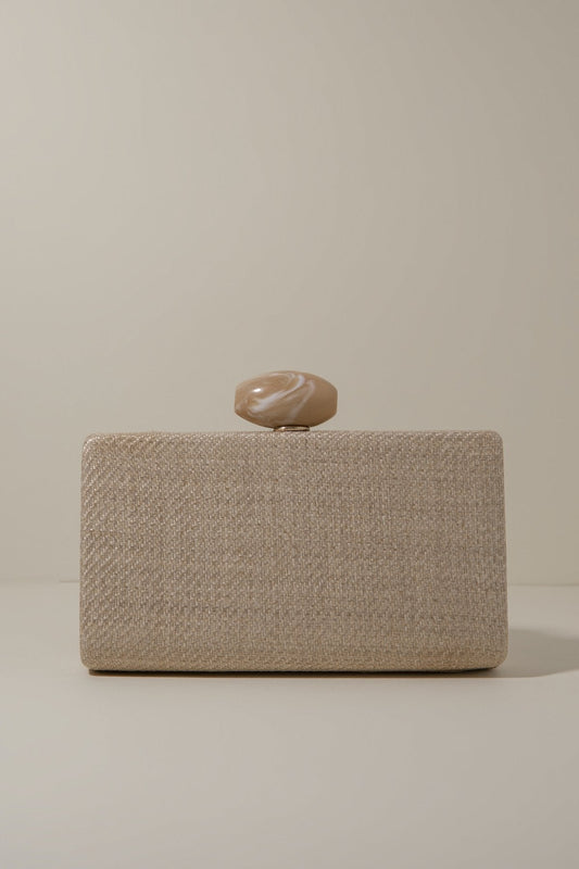 Clutch Hueso Rafia Camel · Lady B ·