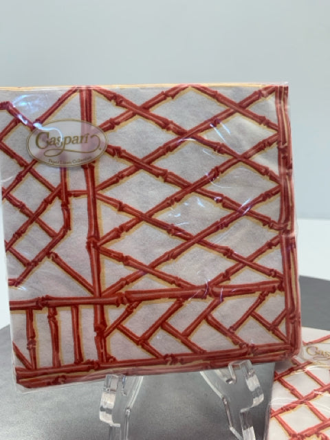 COCKTAIL NAPKIN BAMBOO SCREEN CORAL