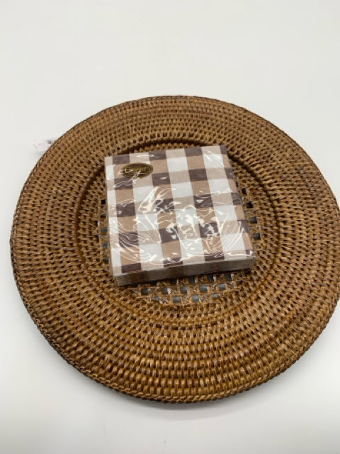 COCKTAIL NAPKIN GINGHAM CHOCOLATE