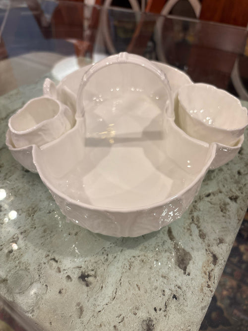 COFFEE/TEA TRAY WITH SUGAR & CREAM VESSEL