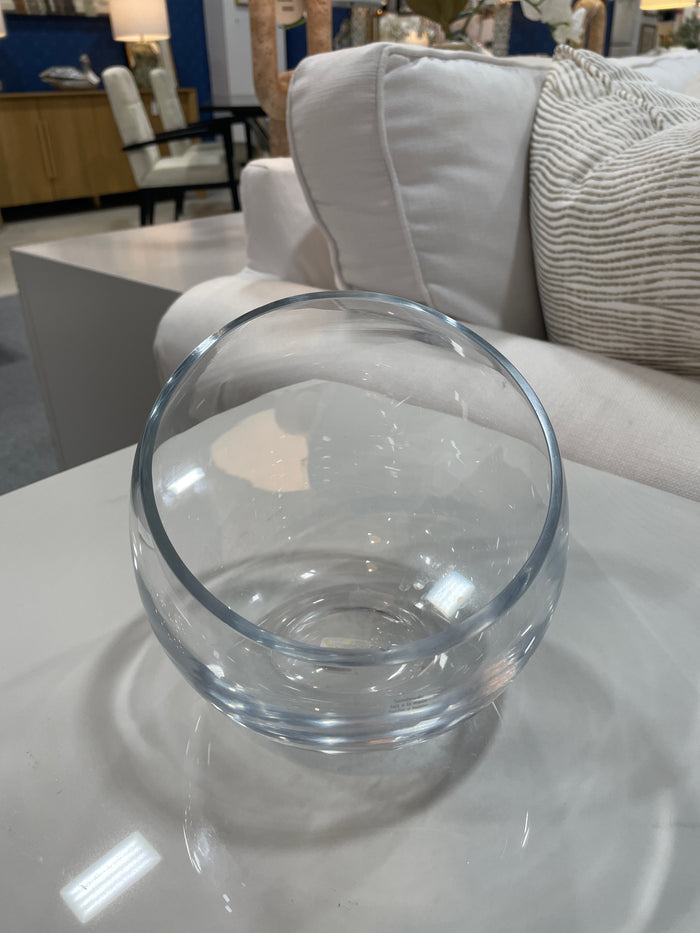 CRATE AND BARREL ROUND GLASS VASE