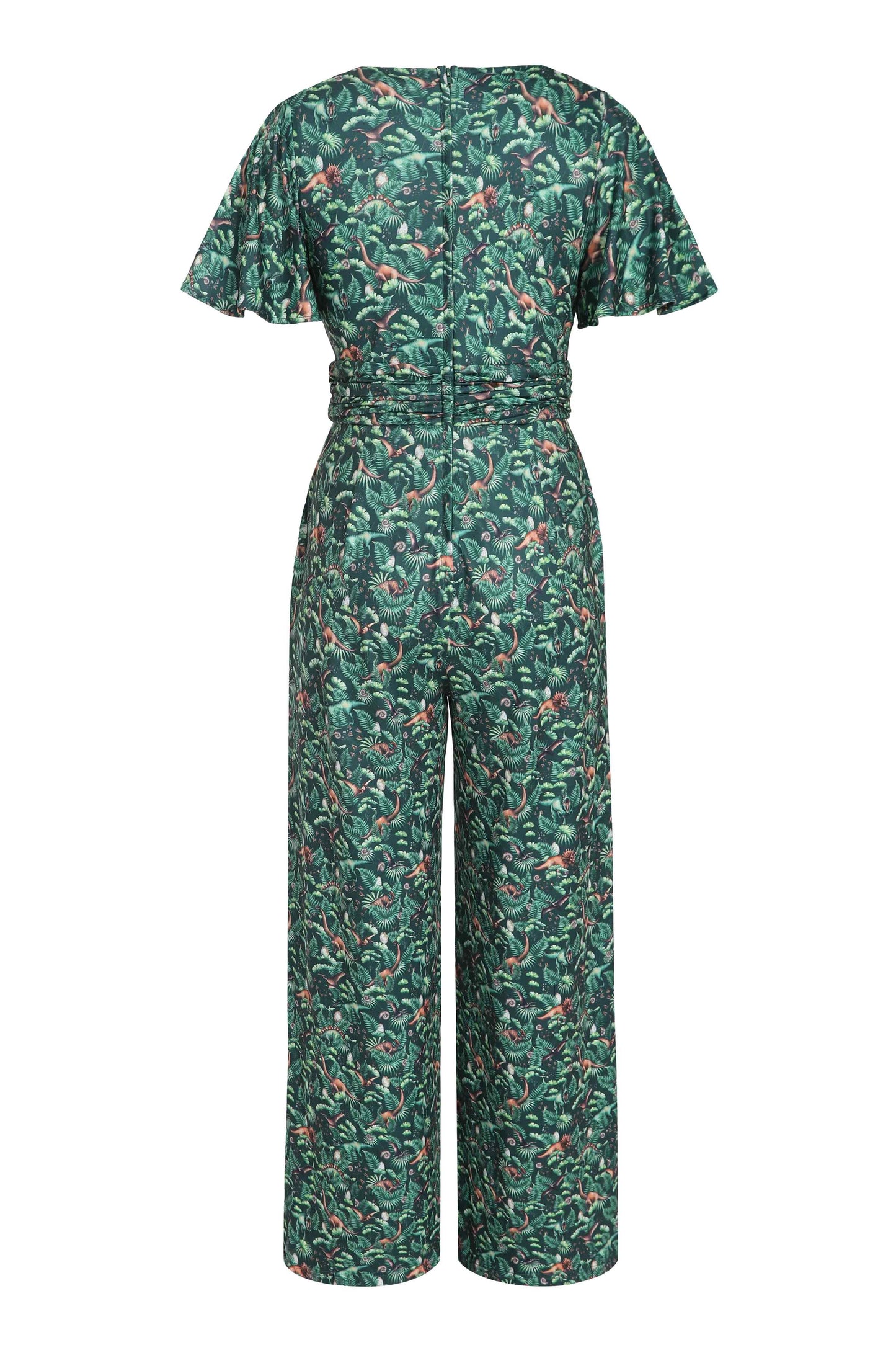 Esther Dinosaur Forest Jumpsuit In Green