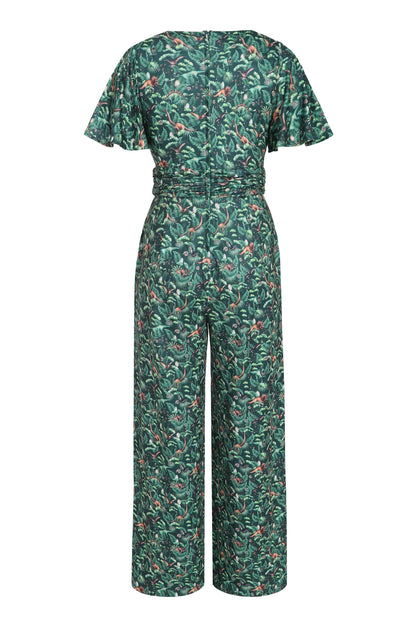 Esther Dinosaur Forest Jumpsuit In Green