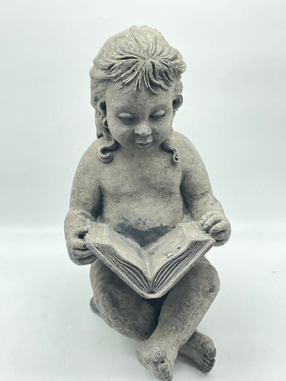 GARDEN STATUE GIRL WITH BOOK