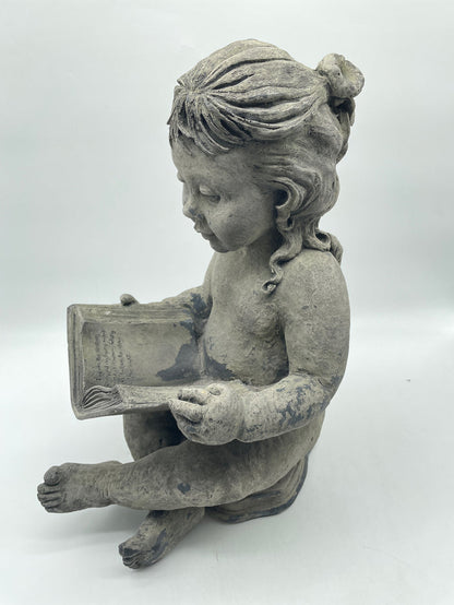 GARDEN STATUE GIRL WITH BOOK