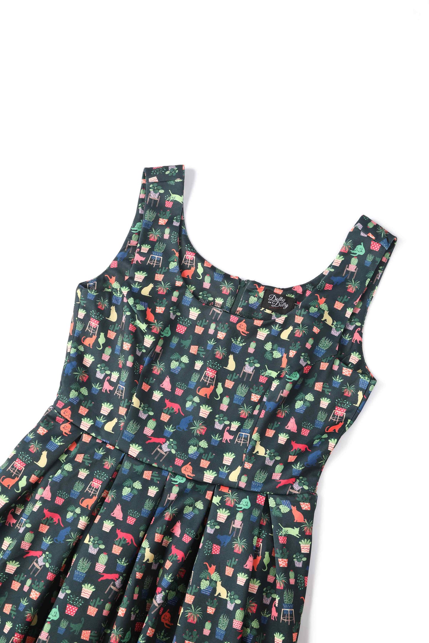 Amanda Green Cat & Plant Swing Dress