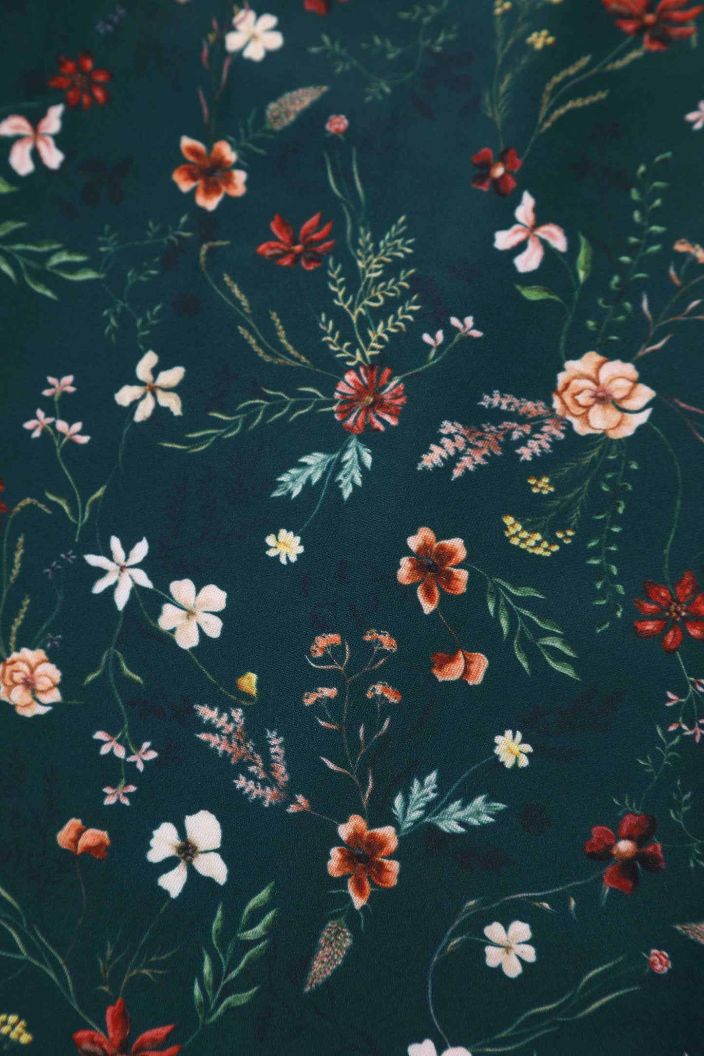 Lily Green Ditsy Floral Off Shoulder Flared Dress