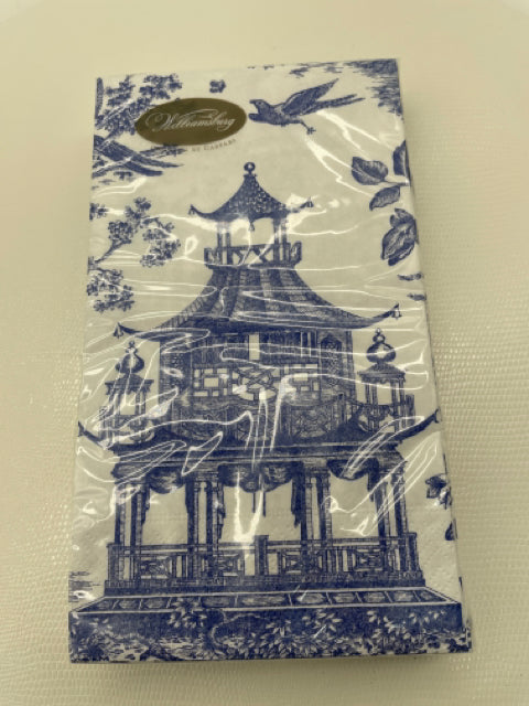 GUEST TOWEL CHINOISERIE TOILE PAGODA
