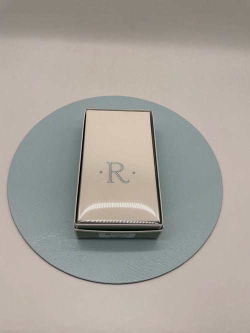GUEST TOWEL "R" INITIAL ROBIN'S EGG PAPER LINEN