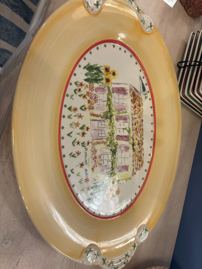 HAND PAINTED CERAMIC PLATTER