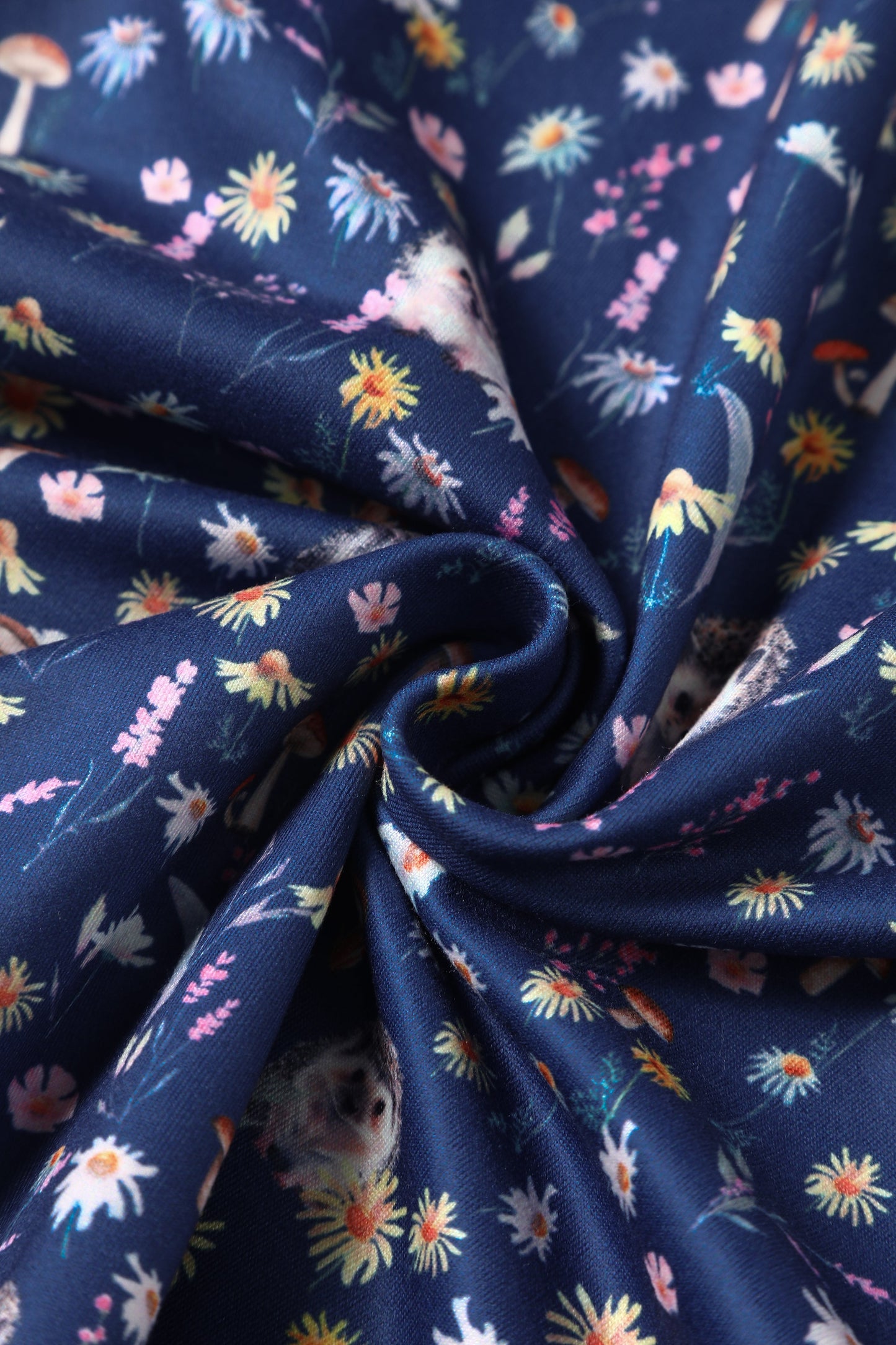 Billie Purple Hedgehog & Mushroom Print Dress