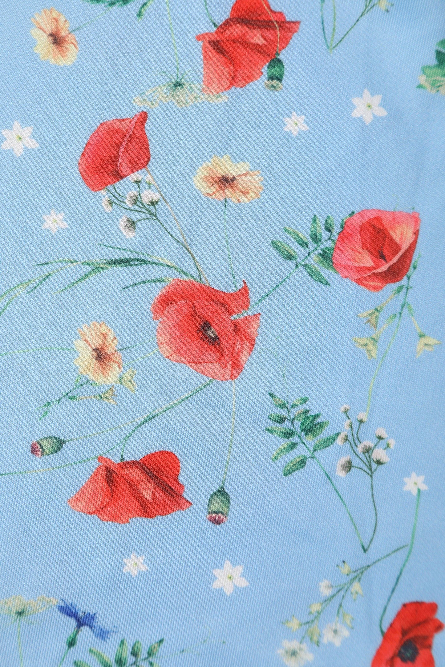 Amanda Light Blue Poppy Swing Dress