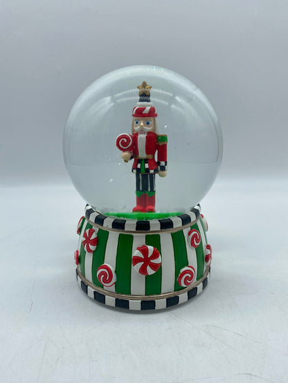 MACKENZIE CHILDS SNOW GLOBE/ MUSIC BOX  NUTCRACKER
