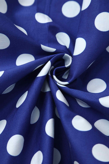 Maisie Navy Polka Dot Full Circle Midi Skirt