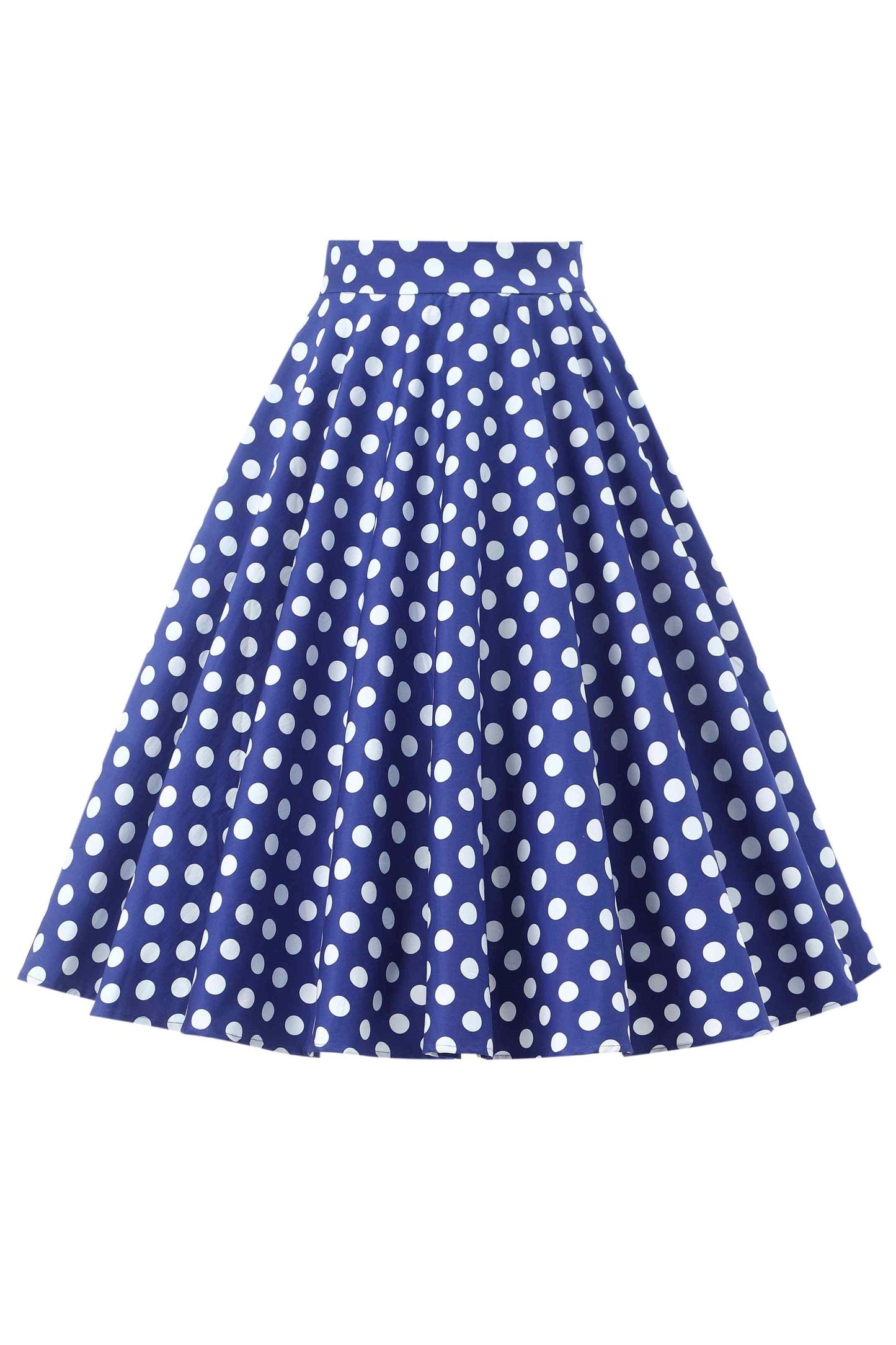 Maisie Navy Polka Dot Full Circle Midi Skirt