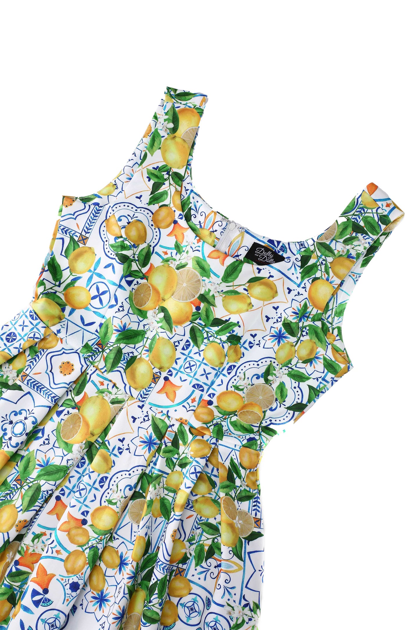 Amanda Mediterranean Lemon Swing Dress
