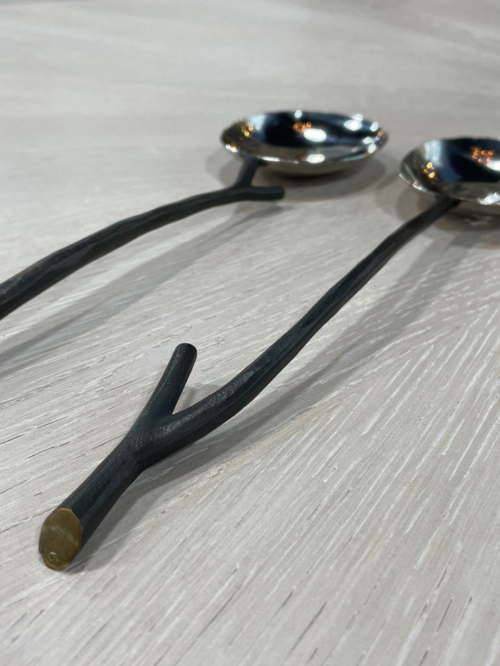 MICHAEL ARAM SERVING SPOONS METAL TWIG COLLECTION DESIGN