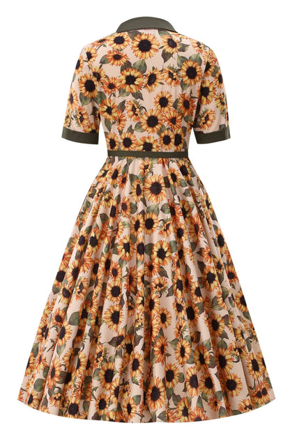 Mollie Sunflower Full Circle Shirt Dress