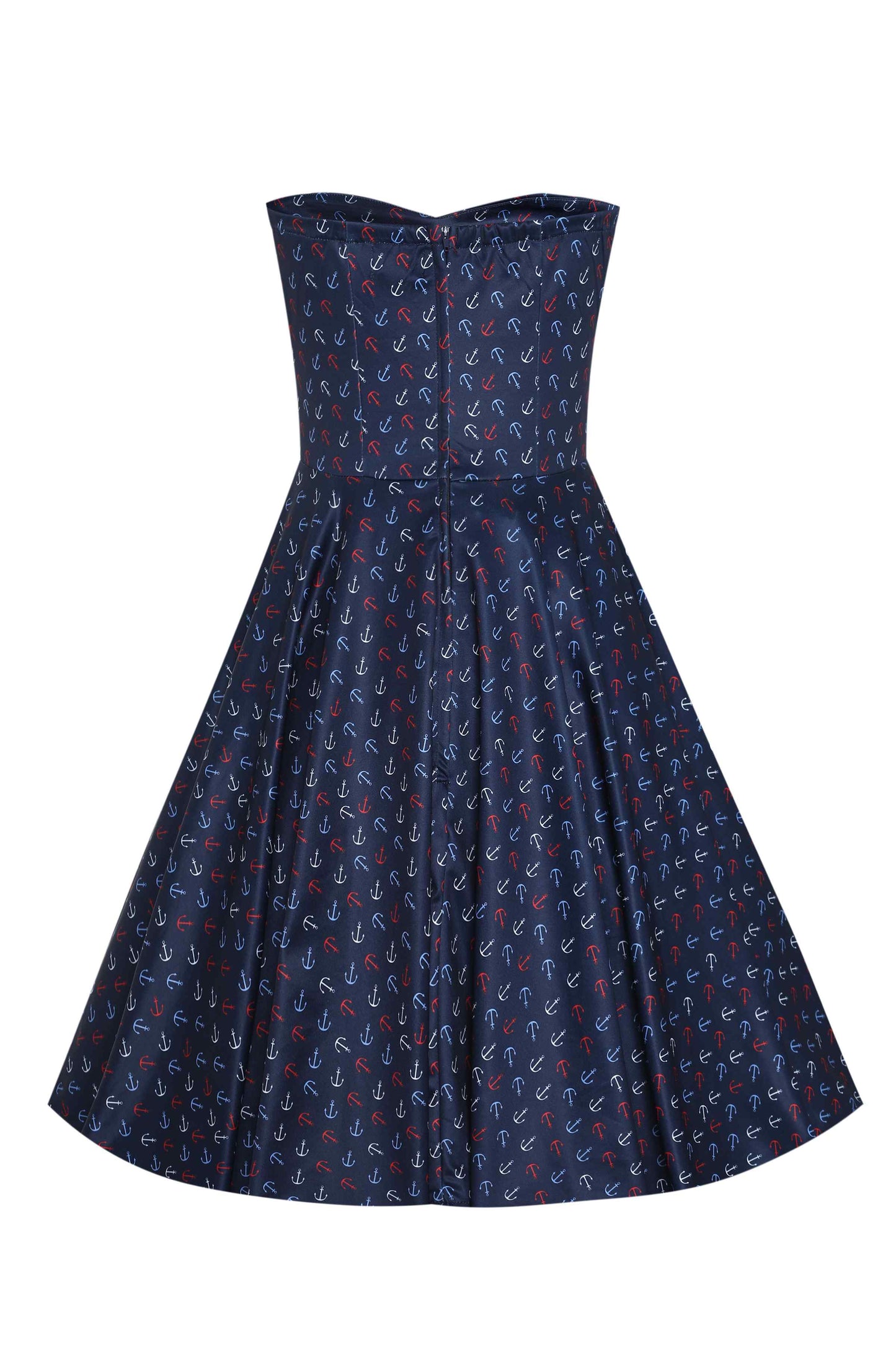 Melissa Navy Blue Nautical Anchor Strapless Dress