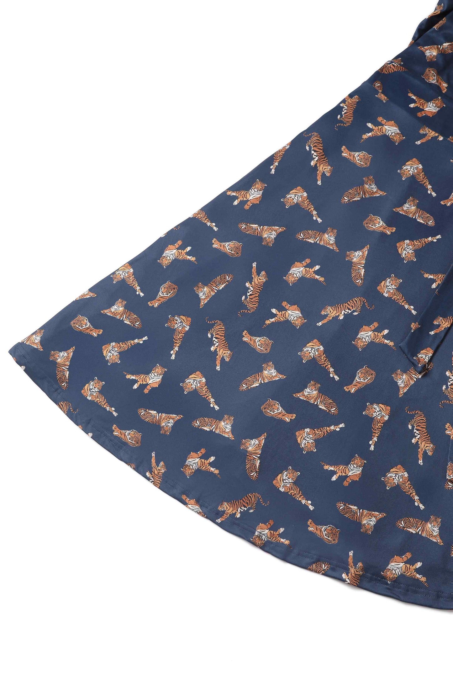 Matilda Navy Blue Tiger Print Wrap Dress
