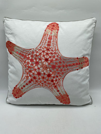 OUTDOOR DECORATIVE PILLOW SUN RESISTANT CORAL STARFISH