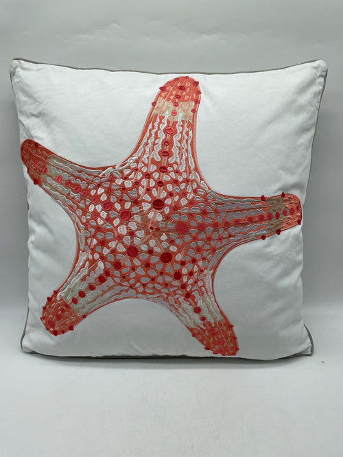 OUTDOOR DECORATIVE PILLOW SUN RESISTANT CORAL STARFISH