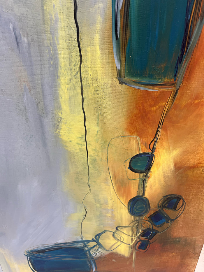 PAINTING ON CANVAS ABSTRACT SIGNED