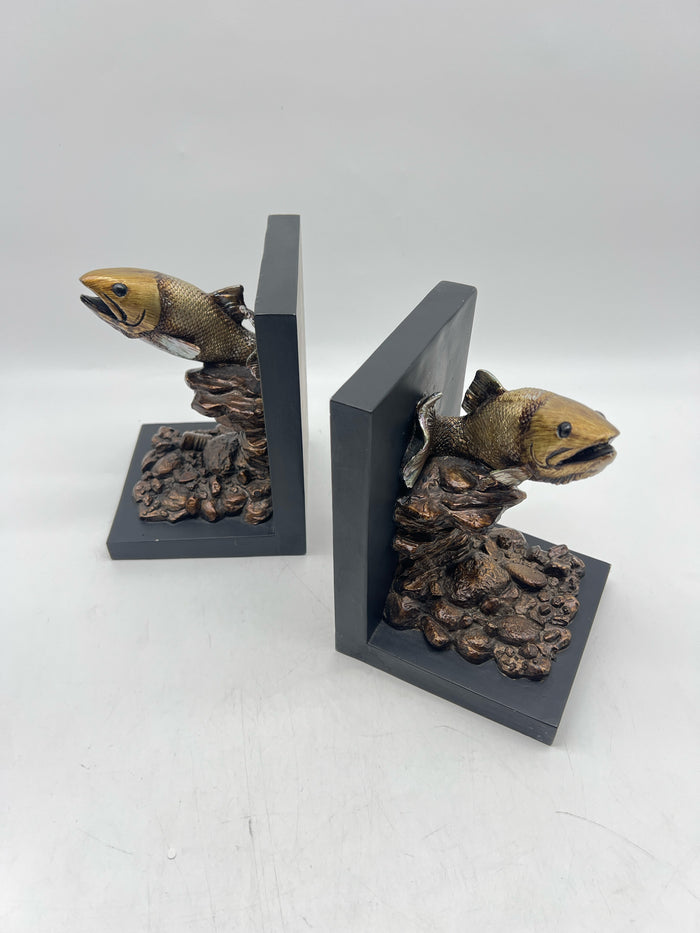 PAIR OF FISH BOOKENDS
