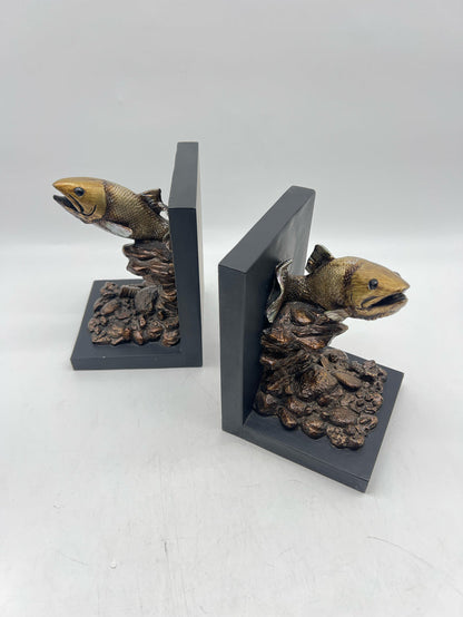 PAIR OF FISH BOOKENDS