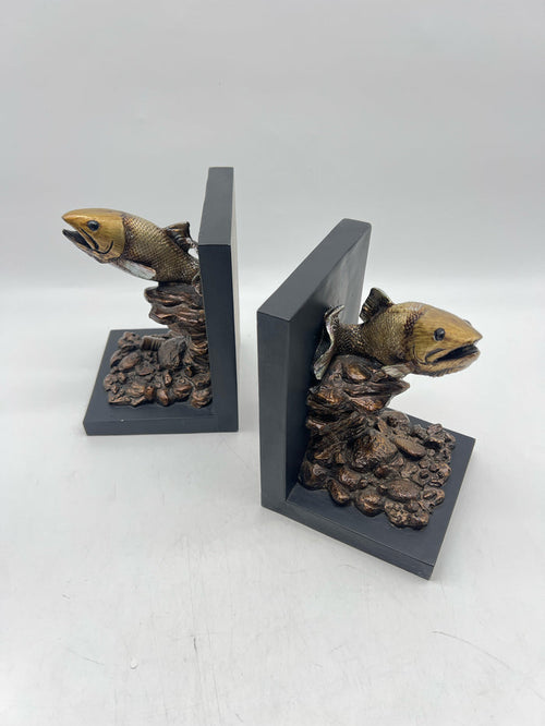 PAIR OF FISH BOOKENDS