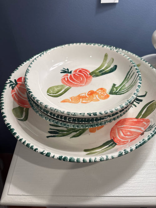 PASTA BOWLS VEGETABLE MOTIF S/2