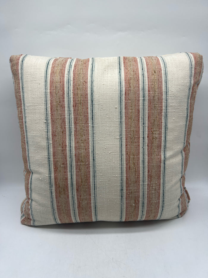 PILLOW CORAL & BLUE STRIPES