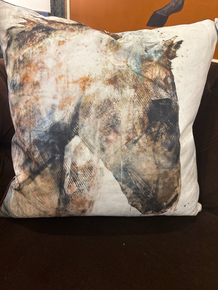 PILLOW FARM HORSE RURAL RUSTIC ANIMAL PORTRAIT