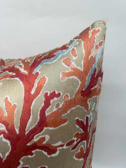 PILLOW GOLD WITH CORAL DESIGN