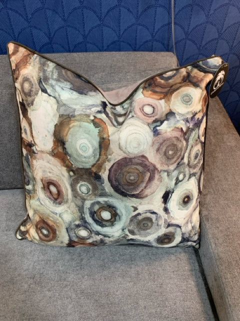 PILLOW MINERAL BLOOM MULTI COLOR ABSTRACT WITH DUCK FEATHERS