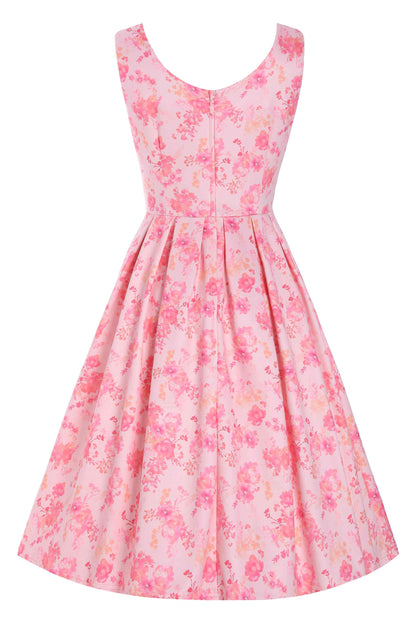 Amanda Pink Shadow Floral Swing Dress