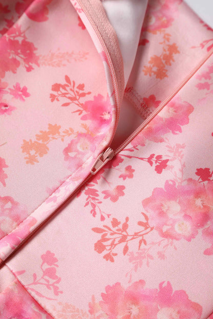 Amanda Pink Shadow Floral Swing Dress
