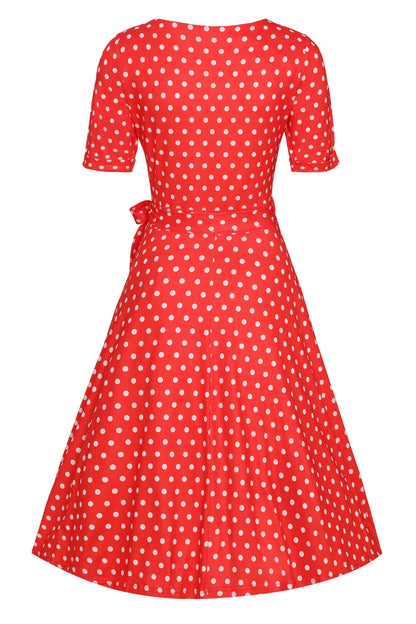 Matilda Red Polka Dot Wrap Dress