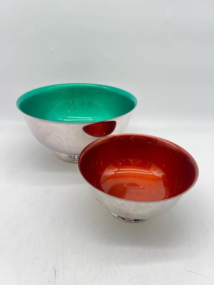 REED & BARTON SET OF 2 SILVER FOOTED BOWLS
