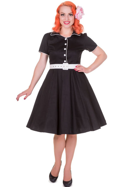 Penelope Retro Diner Black Shirt Dress